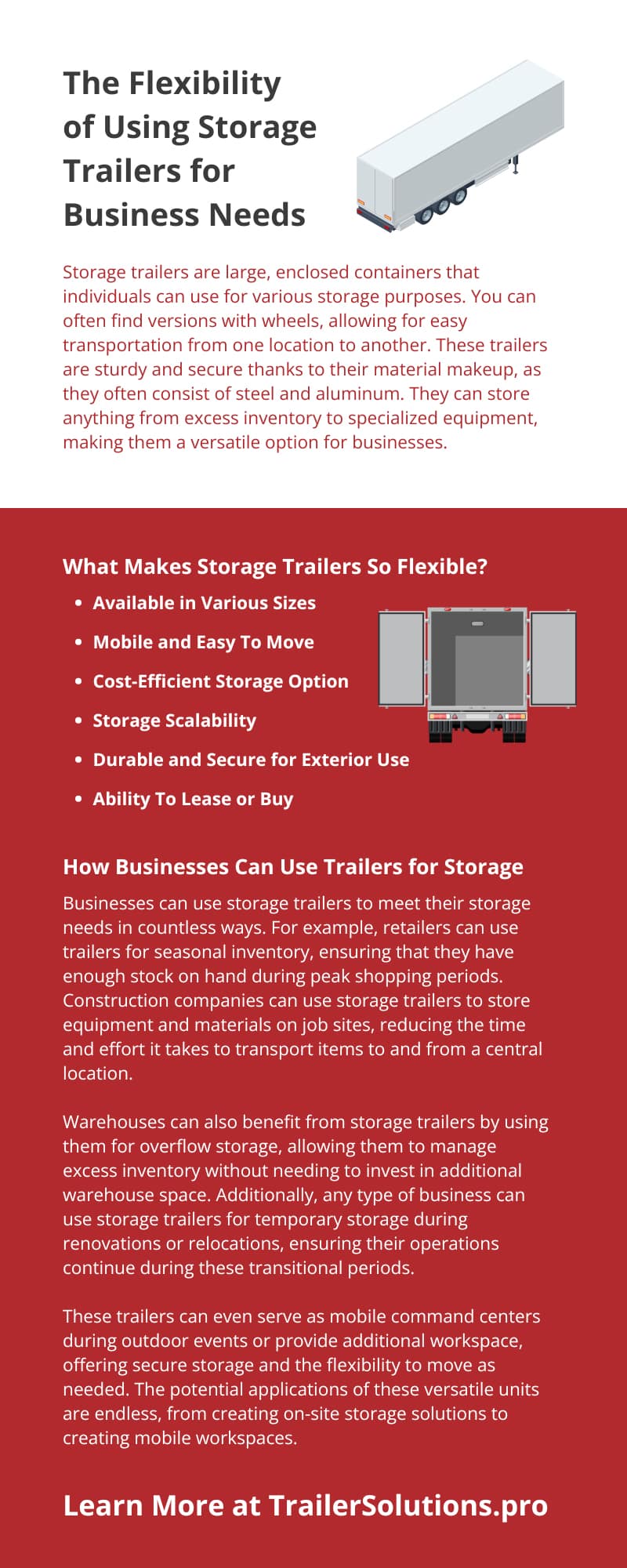 The Flexibility of Using Storage Trailers for Business Needs