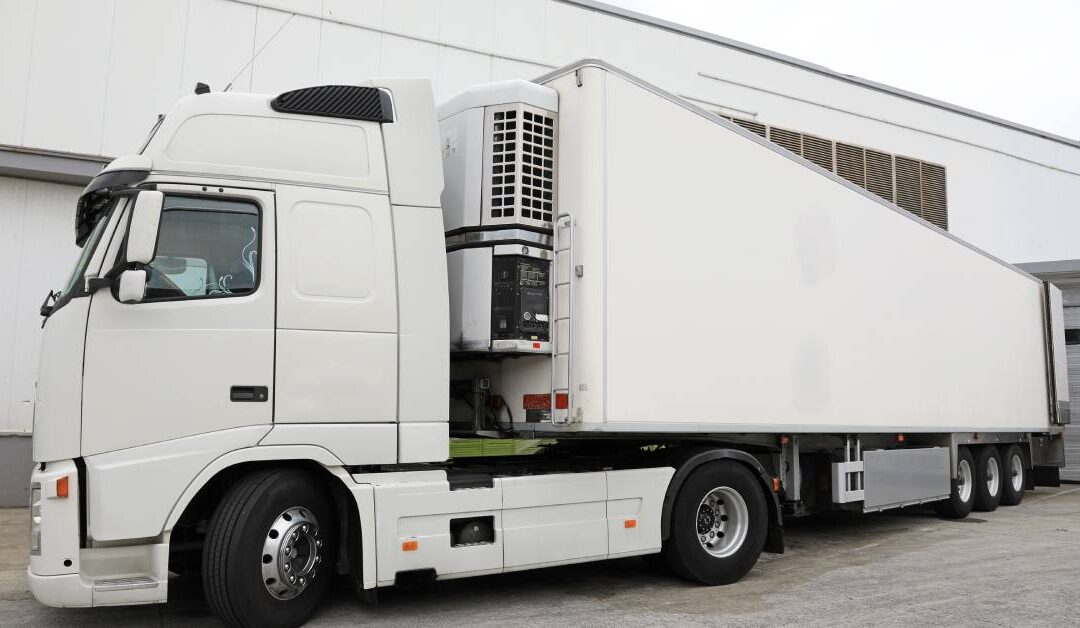 A white shipping vehicle with the trailer's back door open to an empty container, ready to ship goods.